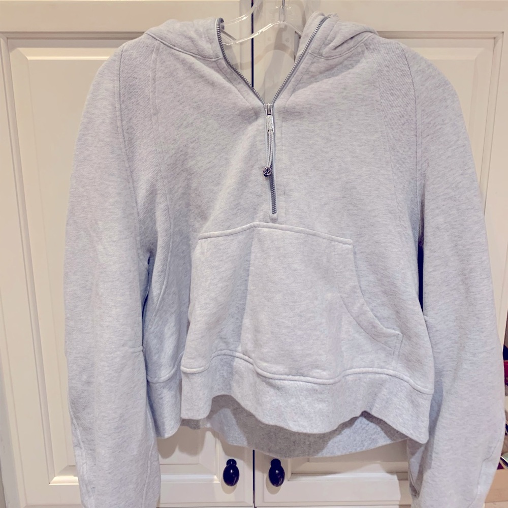 Lululemon cropped grey scuba hoodie